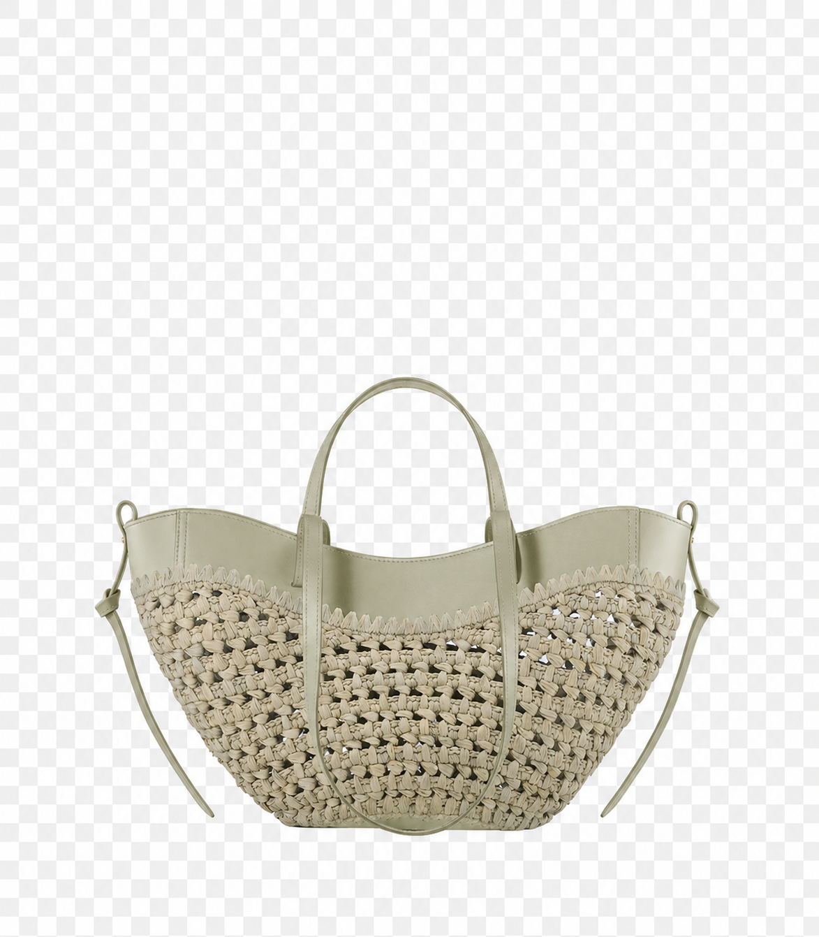Refined Woven Raffia Mini Handbag