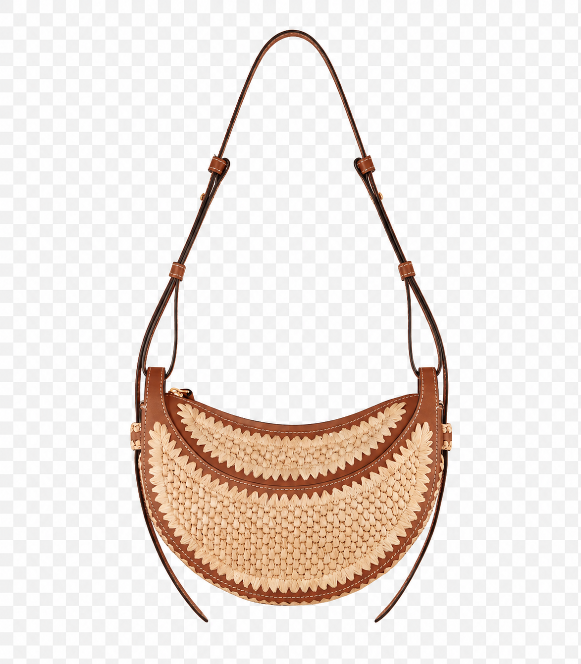 Refined Woven Raffia Handbag