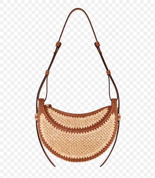 Refined Woven Raffia Handbag